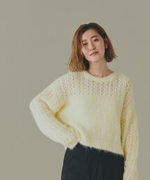 grove | 透かし編みクロップドニット(ニット/セーター)