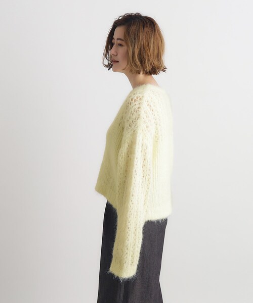 grove（グローブ）の「◆透かし編みクロップドニット（ニット/セーター・レディース・ライトベージュ/ライトイエロー系・03/02/05/04/01）」の14枚目の写真