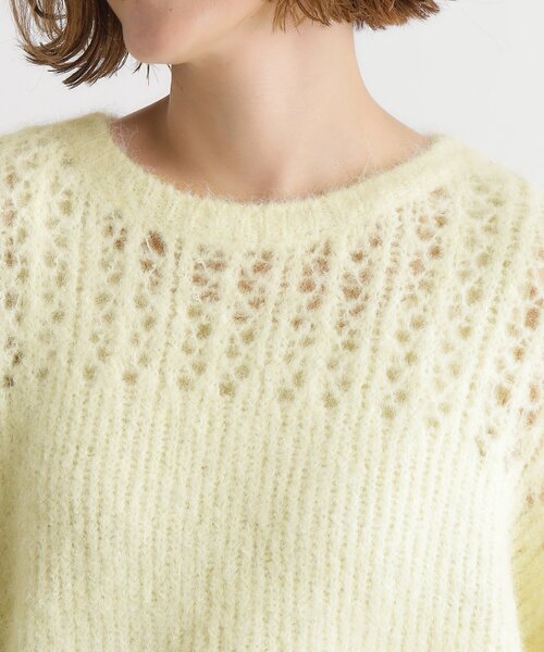 grove（グローブ）の「◆透かし編みクロップドニット（ニット/セーター・レディース・ライトベージュ/ライトイエロー系・03/02/05/04/01）」の15枚目の写真