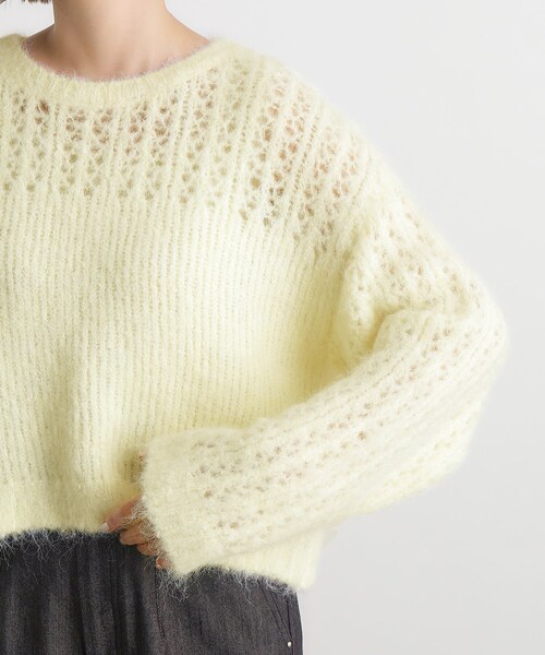 grove（グローブ）の「◆透かし編みクロップドニット（ニット/セーター・レディース・ライトベージュ/ライトイエロー系・03/02/05/04/01）」の16枚目の写真