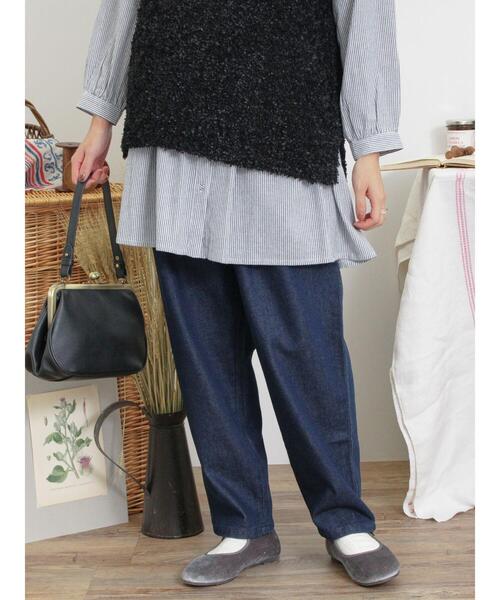 Samansa Mos2（サマンサ モスモス）の「【Lサイズ WEB限定】デニムテーパードパンツ（その他パンツ・レディース・ブルー・M/L）」の2枚目の写真