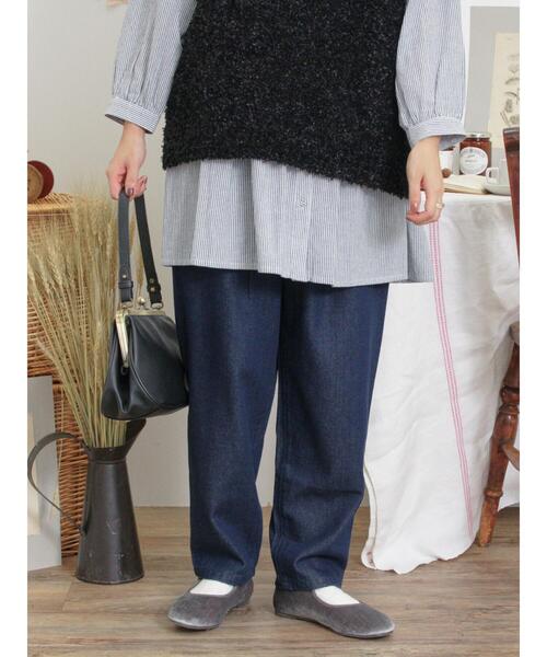 Samansa Mos2（サマンサ モスモス）の「【Lサイズ WEB限定】デニムテーパードパンツ（その他パンツ・レディース・ブルー・M/L）」の3枚目の写真