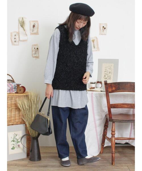 Samansa Mos2（サマンサ モスモス）の「【Lサイズ WEB限定】デニムテーパードパンツ（その他パンツ・レディース・ブルー・M/L）」の6枚目の写真