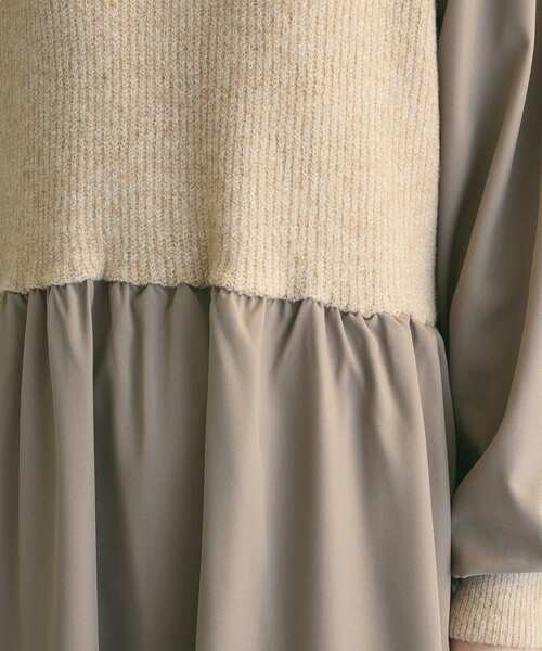 armonia（アルモニーア）の「armonia.布帛切り替えニットミニワンピース（ワンピース・レディース・グレー/ブルー/ベージュ・FREE）」の13枚目の写真
