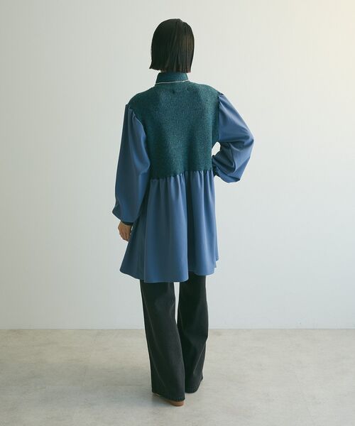 armonia（アルモニーア）の「armonia.布帛切り替えニットミニワンピース（ワンピース・レディース・グレー/ブルー/ベージュ・FREE）」の18枚目の写真