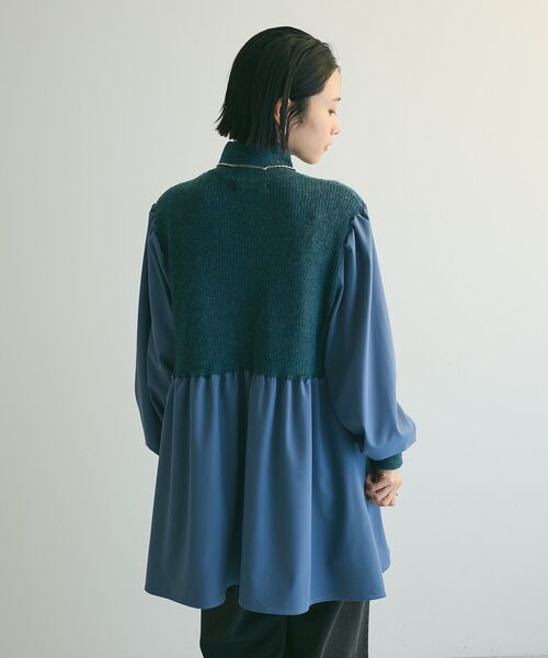 armonia（アルモニーア）の「armonia.布帛切り替えニットミニワンピース（ワンピース・レディース・グレー/ブルー/ベージュ・FREE）」の21枚目の写真