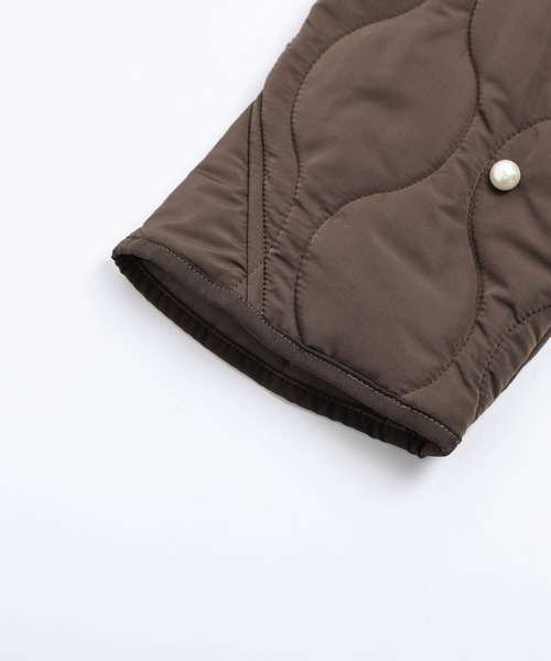 AMELY（エミリー）の「パール キルティングジャケット（ノーカラージャケット・レディース・ブラック/ブラウン・フリー）」の18枚目の写真