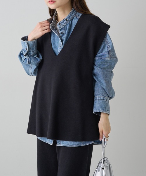 PUAL CE CIN(ピュアルセシン)の「ミラノリブニットベスト(ベスト・レディース・ブラウン/ブラック/グレー系その他・FREE)」の15枚目の写真