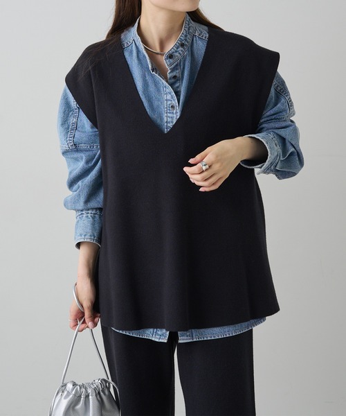 PUAL CE CIN(ピュアルセシン)の「ミラノリブニットベスト(ベスト・レディース・ブラウン/ブラック/グレー系その他・FREE)」の14枚目の写真