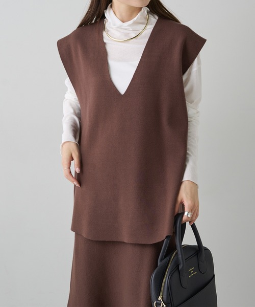PUAL CE CIN(ピュアルセシン)の「ミラノリブニットベスト(ベスト・レディース・ブラウン/ブラック/グレー系その他・FREE)」の10枚目の写真