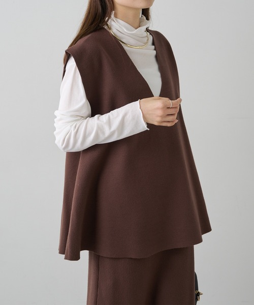 PUAL CE CIN(ピュアルセシン)の「ミラノリブニットベスト(ベスト・レディース・ブラウン/ブラック/グレー系その他・FREE)」の11枚目の写真