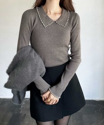 YOUING.（ユイン）の「パールトリミングリブニット（ニット/セーター）」