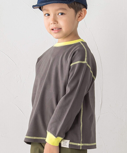 SLAP SLIP（スラップスリップ）の「【WEB限定/スララク】どう着ても前向き！Tシャツ(100~160cm)（Tシャツ/カットソー・キッズ・ブラック系その他/グレー/ブラック/グリーン/パープル・160cm/120cm/110cm/130cm/100cm/150cm/140cm）」の2枚目の写真