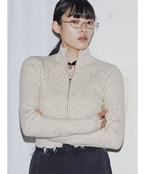 【セール】【VEQUM】DAMAGE RIB KNIT（ニット/セーター）｜VEQUM（VEQUM）