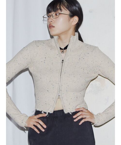 【セール】【VEQUM】DAMAGE RIB KNIT（ニット/セーター）｜VEQUM（VEQUM）