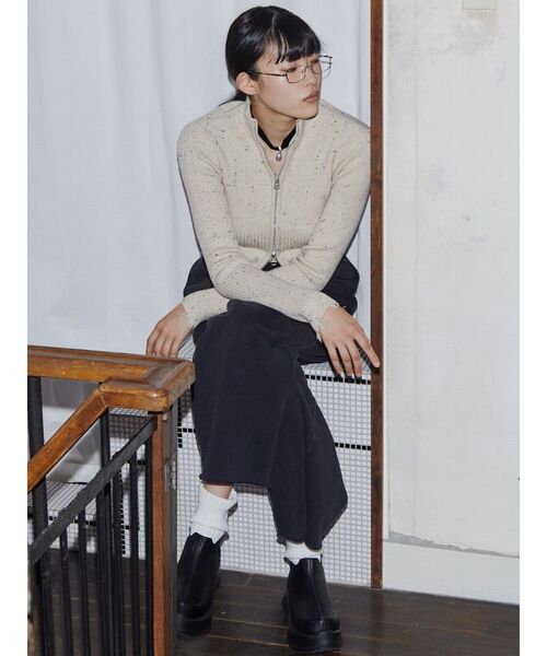 【セール】【VEQUM】DAMAGE RIB KNIT（ニット/セーター）｜VEQUM（VEQUM）