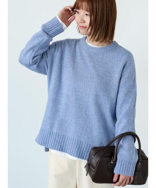 Lugnoncure（ルノンキュール）の「もちもちミックス糸クルーネックニット（ニット/セーター・レディース・オフホワイト/ブルー/モカ・F）」の4枚目の写真