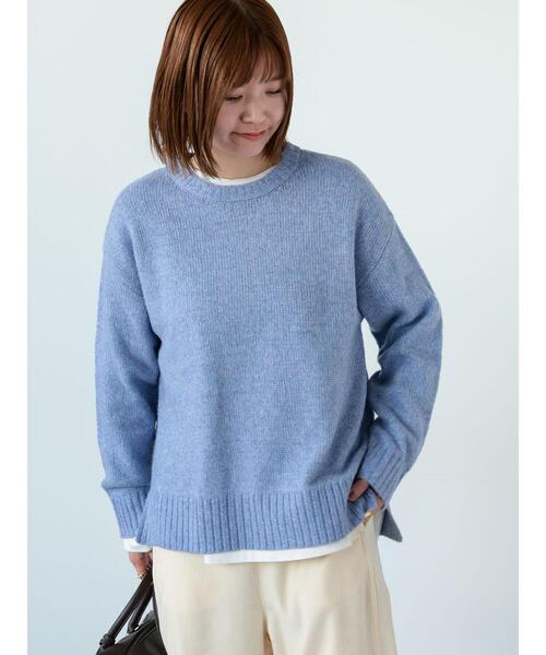 Lugnoncure（ルノンキュール）の「もちもちミックス糸クルーネックニット（ニット/セーター・レディース・オフホワイト/ブルー/モカ・F）」の7枚目の写真