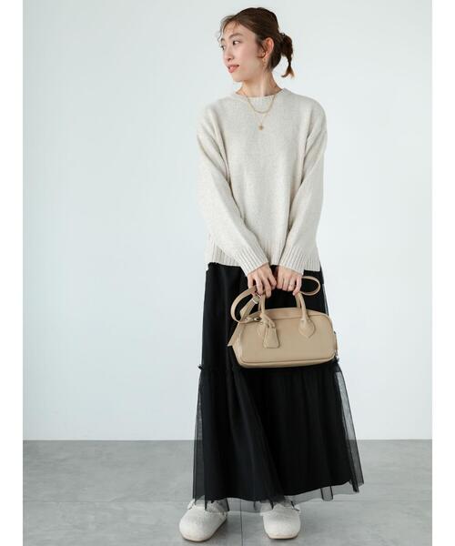 Lugnoncure（ルノンキュール）の「もちもちミックス糸クルーネックニット（ニット/セーター・レディース・オフホワイト/ブルー/モカ・F）」の8枚目の写真