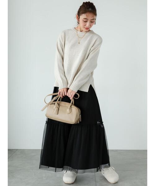 Lugnoncure（ルノンキュール）の「もちもちミックス糸クルーネックニット（ニット/セーター・レディース・オフホワイト/ブルー/モカ・F）」の9枚目の写真