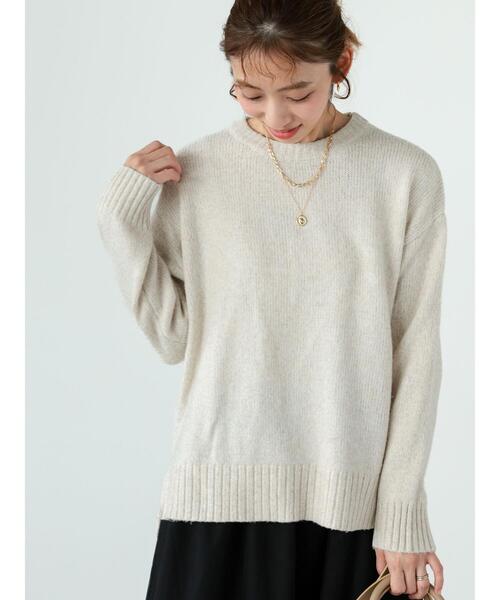 Lugnoncure（ルノンキュール）の「もちもちミックス糸クルーネックニット（ニット/セーター・レディース・オフホワイト/ブルー/モカ・F）」の10枚目の写真