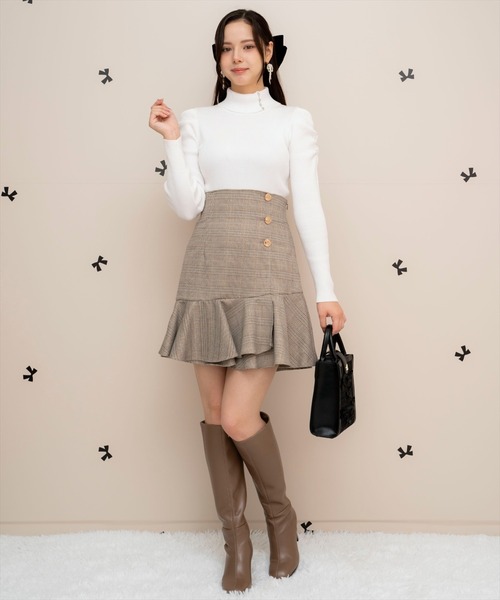 WILLSELECTION（ウィルセレクション）の「アシメヘムフレアミニスカート（スカート・レディース・ブラック系その他/レッド系その他・FREE）」の4枚目の写真