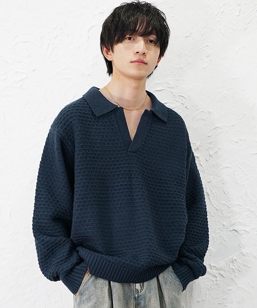 maison mill スキッパーニットポロシャツ スキッパーニットポロシャツ（ニット/セーター/メンズ）｜アーノルド
