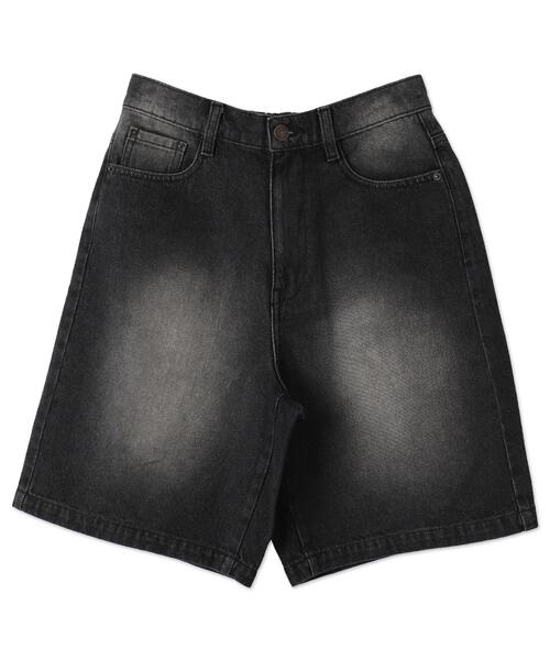 WEGO（ウィゴー）の「WEGO/ヴィンテージウォッシュデニムハーフパンツ（デニムパンツ・レディース・ダークブルー/ブラック/ブラック系その他・SMALL/MEDIUM）」の6枚目の写真