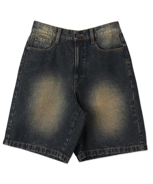 WEGO（ウィゴー）の「WEGO/ヴィンテージウォッシュデニムハーフパンツ（デニムパンツ・レディース・ダークブルー/ブラック/ブラック系その他・SMALL/MEDIUM）」の5枚目の写真