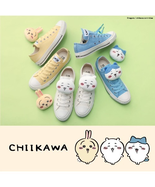 CHIKAWA ピースのちいかわ ハチワレ台湾限定 スニーカー 2色 ちいかわ限定コラボ】CONVERSE/コンバース レディース
