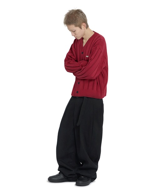 パンツ ALOUND 2WAY BELTED TECH PANTS Belted wide pants (Light gray) – Audire