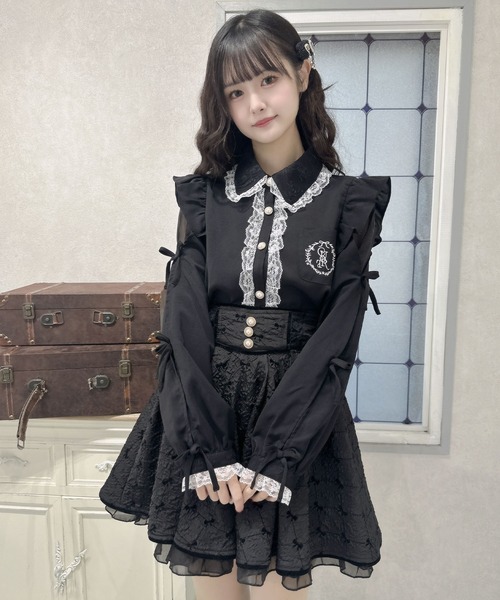 couture BY ROJITA（クチュールバイロジータ）の「ワンポイントレースフリルブラウス（シャツ/ブラウス・レディース・グレー/ブラック/ホワイト・FREE）」の14枚目の写真