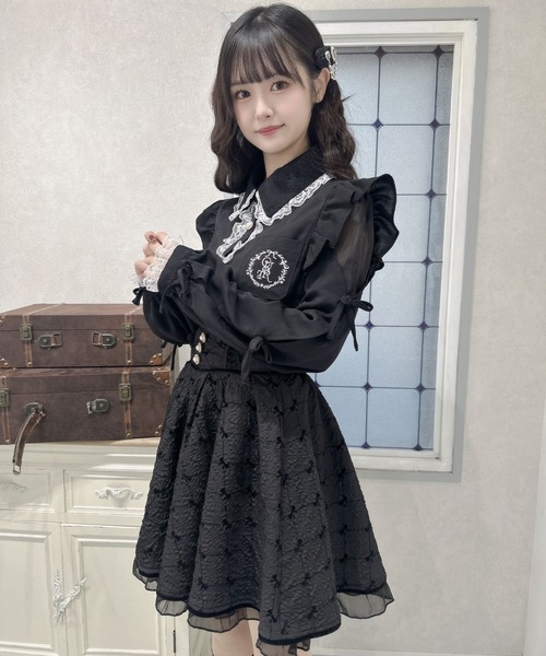 couture BY ROJITA（クチュールバイロジータ）の「ワンポイントレースフリルブラウス（シャツ/ブラウス・レディース・グレー/ブラック/ホワイト・FREE）」の12枚目の写真