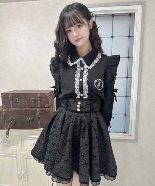 couture BY ROJITA（クチュールバイロジータ）の「ワンポイントレースフリルブラウス（シャツ/ブラウス・レディース・グレー/ブラック/ホワイト・FREE）」の13枚目の写真