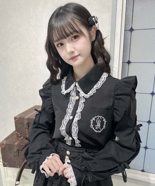 couture BY ROJITA（クチュールバイロジータ）の「ワンポイントレースフリルブラウス（シャツ/ブラウス・レディース・グレー/ブラック/ホワイト・FREE）」の21枚目の写真