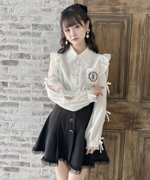 couture BY ROJITA（クチュールバイロジータ）の「ワンポイントレースフリルブラウス（シャツ/ブラウス・レディース・グレー/ブラック/ホワイト・FREE）」の22枚目の写真