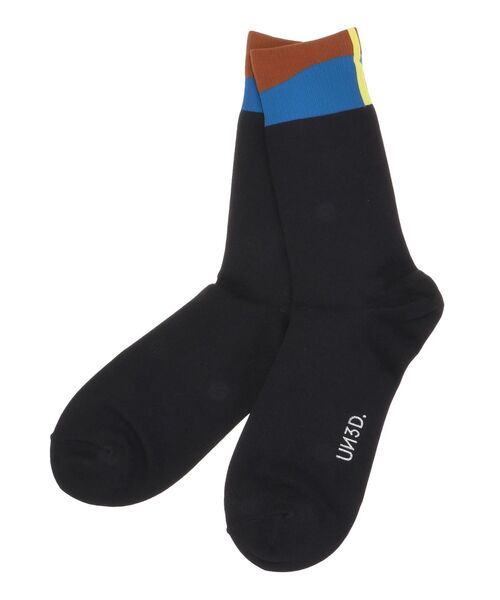 UN3D.(アンスリード)の「WAVE RIB SOCKS / ウェーブリブソックス(ソックス/靴下・レディース・ブラック/ブラウン/ブルー・FREE)」の3枚目の写真