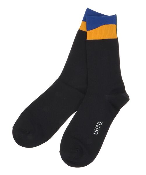 UN3D.(アンスリード)の「WAVE RIB SOCKS / ウェーブリブソックス(ソックス/靴下・レディース・ブラック/ブラウン/ブルー・FREE)」の1枚目の写真