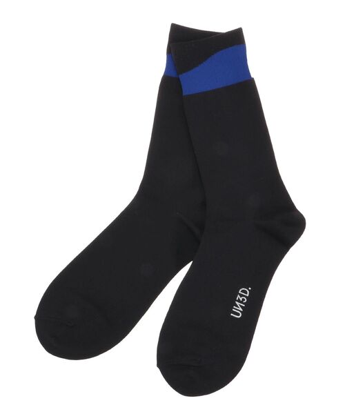 UN3D.(アンスリード)の「WAVE RIB SOCKS / ウェーブリブソックス(ソックス/靴下・レディース・ブラック/ブラウン/ブルー・FREE)」の2枚目の写真