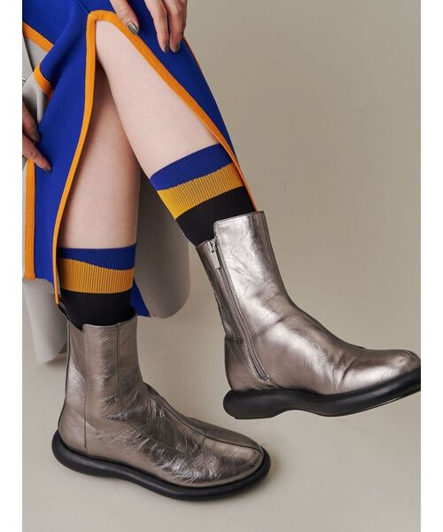 UN3D.(アンスリード)の「WAVE RIB SOCKS / ウェーブリブソックス(ソックス/靴下・レディース・ブラック/ブラウン/ブルー・FREE)」の11枚目の写真