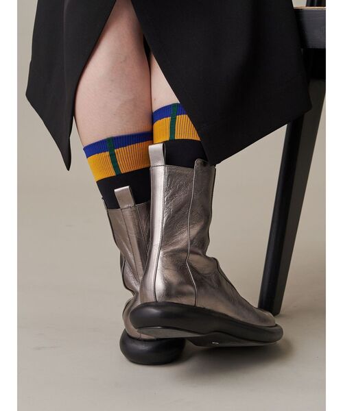 UN3D.(アンスリード)の「WAVE RIB SOCKS / ウェーブリブソックス(ソックス/靴下・レディース・ブラック/ブラウン/ブルー・FREE)」の10枚目の写真