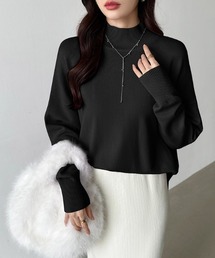 ゆったりこなれニット。 ハイネックスリットニット オーバーサイズ ハイネック ニット ドロップショルダー 秋服 冬服