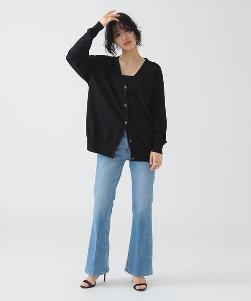 B:MING by BEAMS（ビーミングバイビームス）の「【冷房対策・日除け・手洗いOK】シアー ビッグ カーディガン（カーディガン/ボレロ・レディース・ブラック/ブラック系その他2/オフホワイト/パープル系その他4・ONE SIZE）」の5枚目の写真