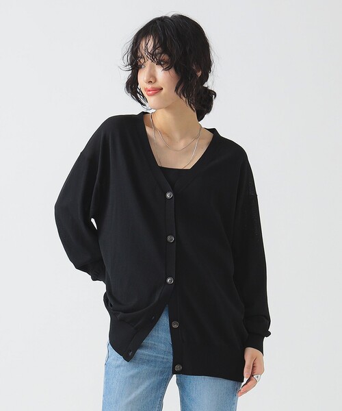 B:MING by BEAMS（ビーミングバイビームス）の「【冷房対策・日除け・手洗いOK】シアー ビッグ カーディガン（カーディガン/ボレロ・レディース・ブラック/ブラック系その他2/オフホワイト/パープル系その他4・ONE SIZE）」の8枚目の写真