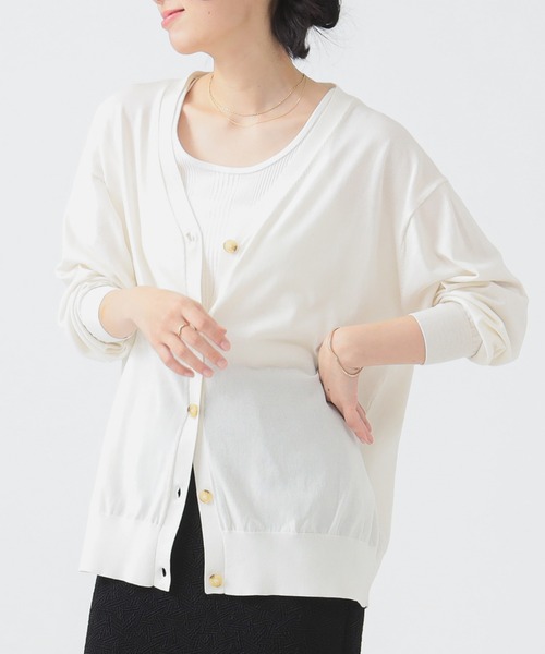 B:MING by BEAMS（ビーミングバイビームス）の「【冷房対策・日除け・手洗いOK】シアー ビッグ カーディガン（カーディガン/ボレロ・レディース・ブラック/ブラック系その他2/オフホワイト/パープル系その他4・ONE SIZE）」の2枚目の写真