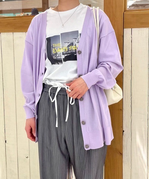 B:MING by BEAMS（ビーミングバイビームス）の「【冷房対策・日除け・手洗いOK】シアー ビッグ カーディガン（カーディガン/ボレロ・レディース・ブラック/ブラック系その他2/オフホワイト/パープル系その他4・ONE SIZE）」の4枚目の写真