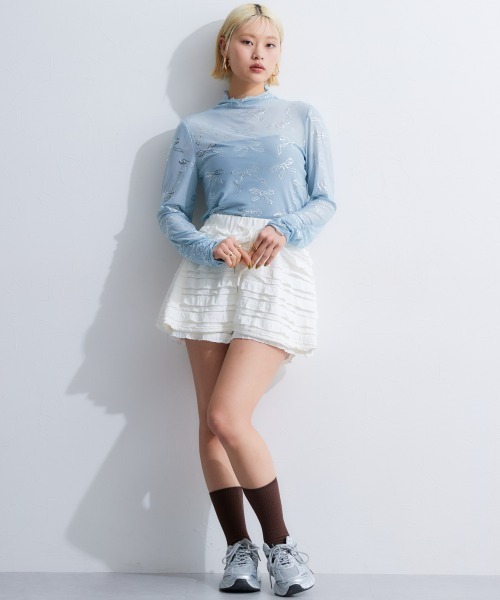 TTOL（トール）の「フリルスカパン（スカート・レディース・アイボリー/ブラック・M-L/L-XL）」の14枚目の写真