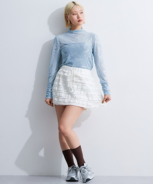 TTOL（トール）の「フリルスカパン（スカート・レディース・アイボリー/ブラック・M-L/L-XL）」の15枚目の写真