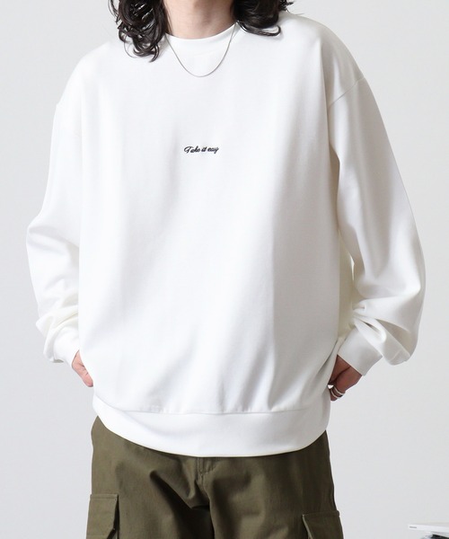 Naive magic（ナイーブマジック）の「NAIVE MAGIC ダンボールニットバックプリントC/N（スウェット・メンズ・ホワイト/ブラック/ブルー・M/L）」の12枚目の写真