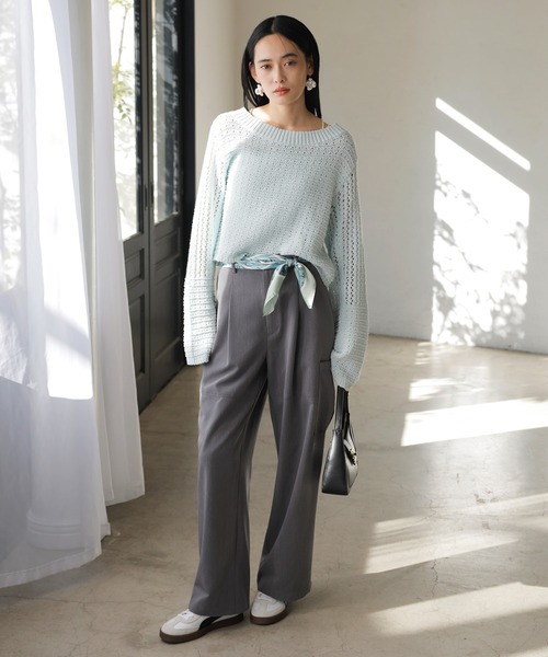 VIS（ビス）の「タックカーゴパンツ（カーゴパンツ・レディース・チャコールグレー/オフホワイト・FREE）」の22枚目の写真